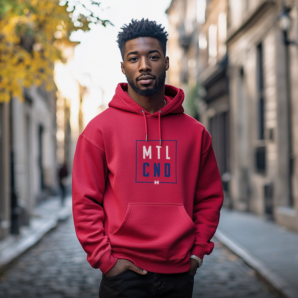 MTL CND (Montreal) Embroidered Hoodie - Red