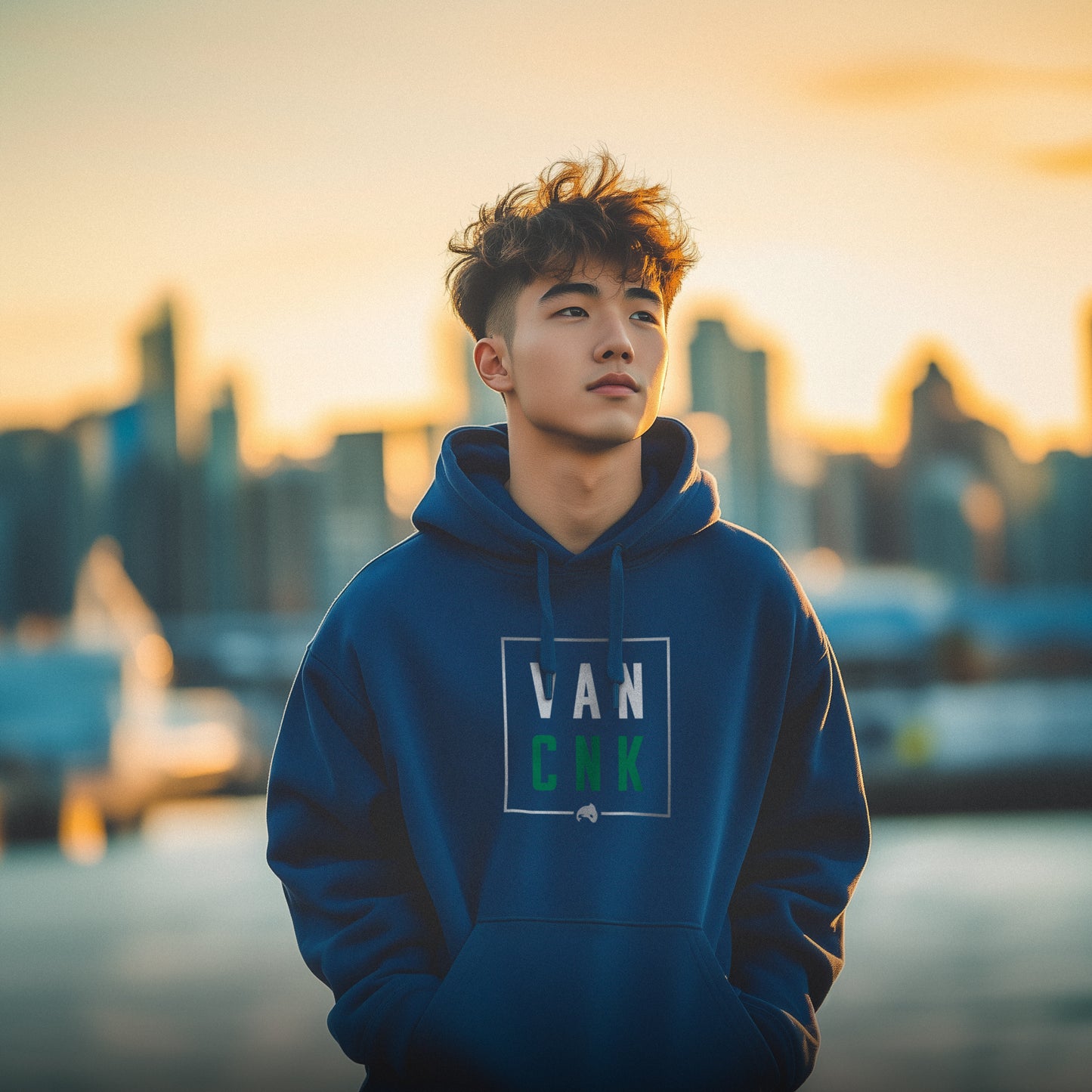 VAN CNK (Vancouver) Embroidered Hoodie - Blue